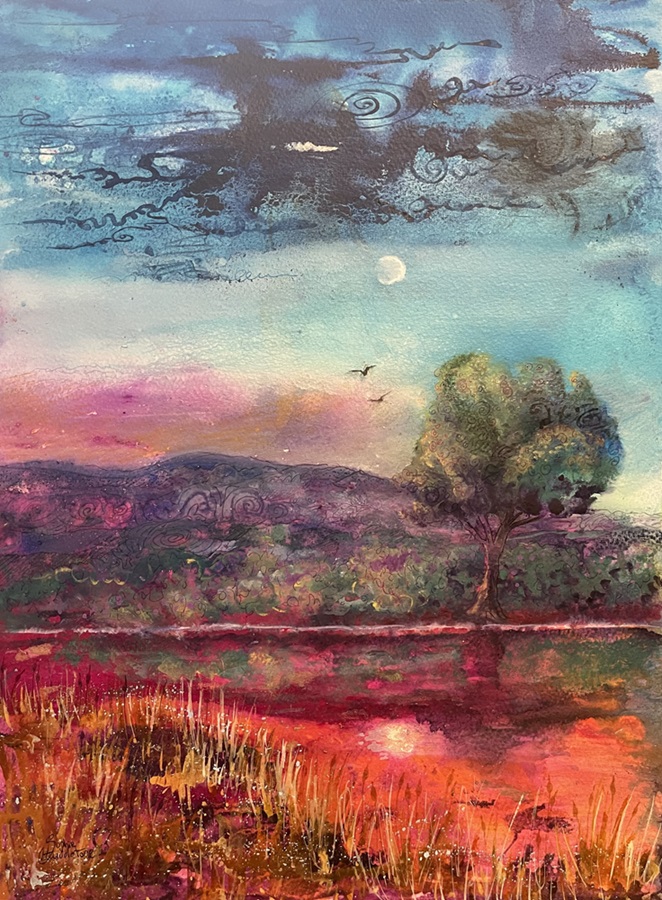 Buy original watercolour painting Moonlight Whispers&nbsp;Landscape