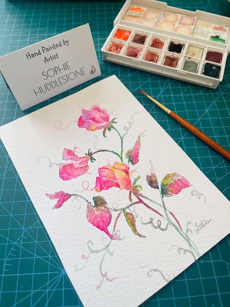 photo of the floral painting in burbage artist sophie art studio