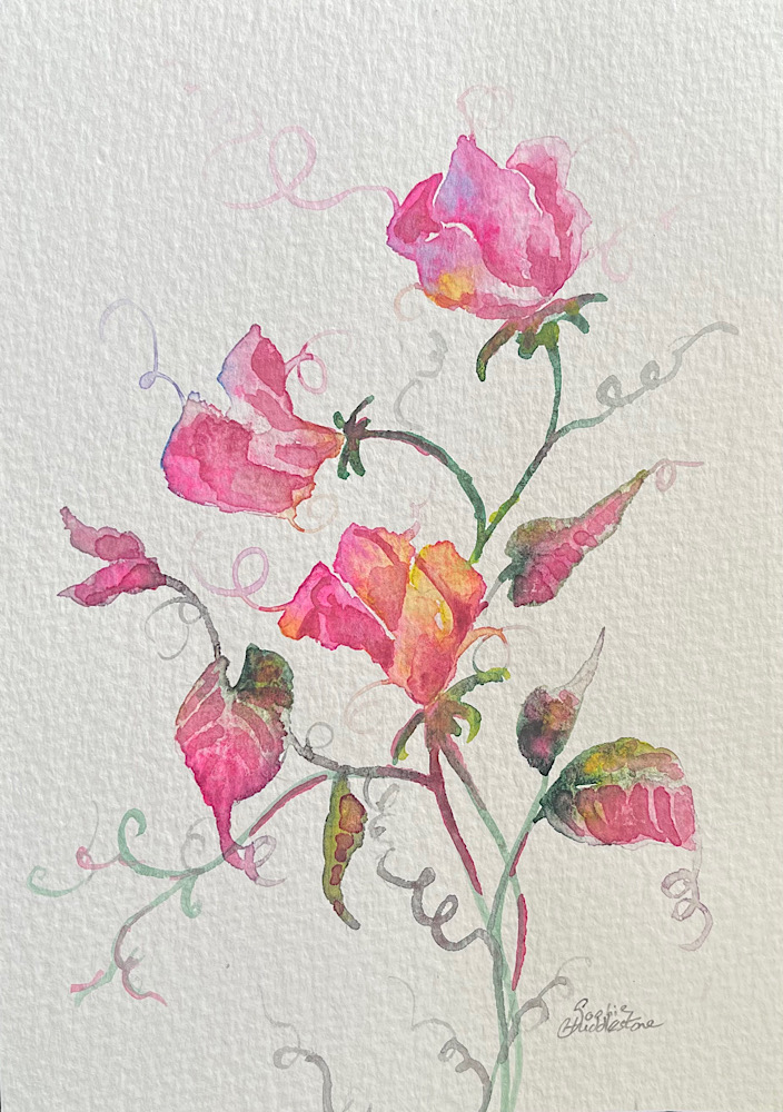 photo of the floral painting by burbage artist sophie huddlestone