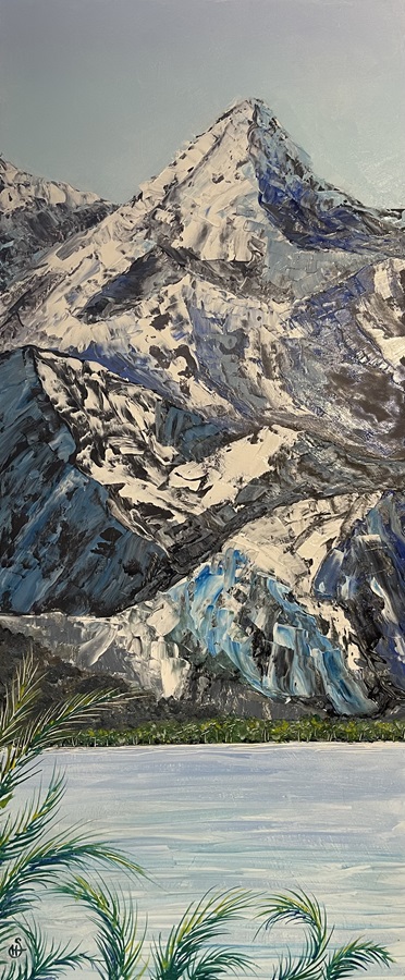 blue mountain breeze canvas oil painting by burbage artist sophie huddlestone