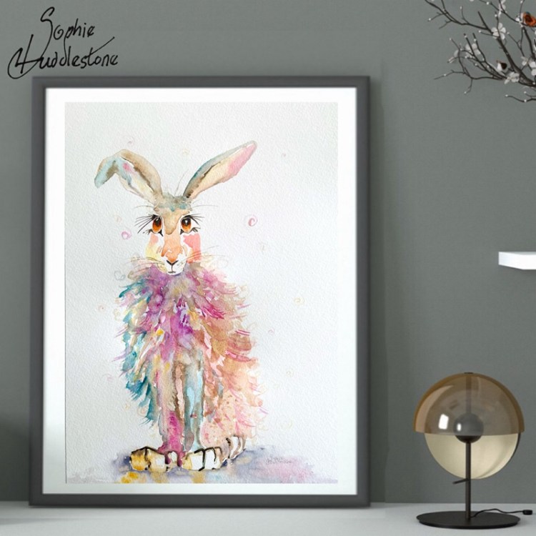 fluffy bunny big toes, how it would look in a frame. by burbage artist sophie