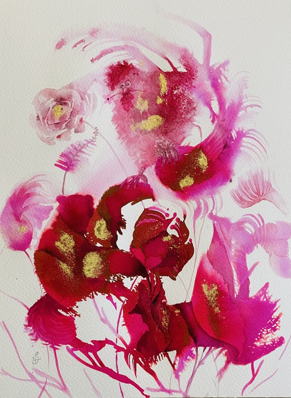 blooming Roost painting by Burbage Artist Sophie Huddlestone