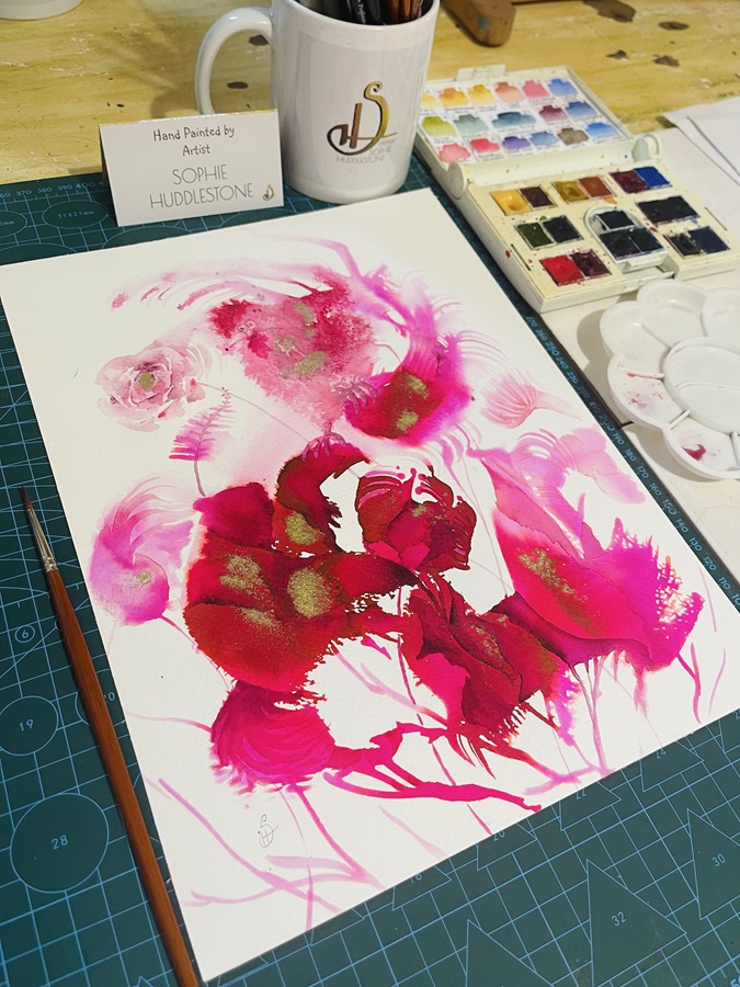 blooming Roost painting by Burbage Artist Sophie Huddlestone
