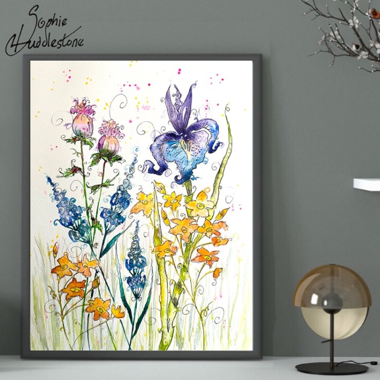 eternal spring meadow painting by Burbage Artist Sophie Huddlestone