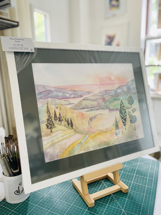 tranquil times landscape painting by Burbage Artist Sophie Huddlestone