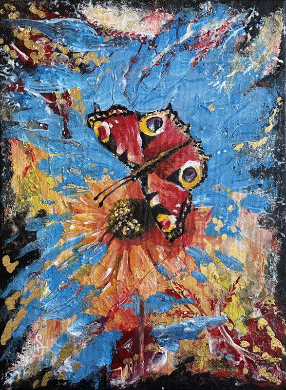 a soul unfolding, butterfly painting by Sophie Huddlestone